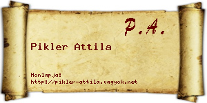 Pikler Attila névjegykártya