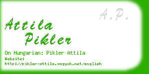 attila pikler business card